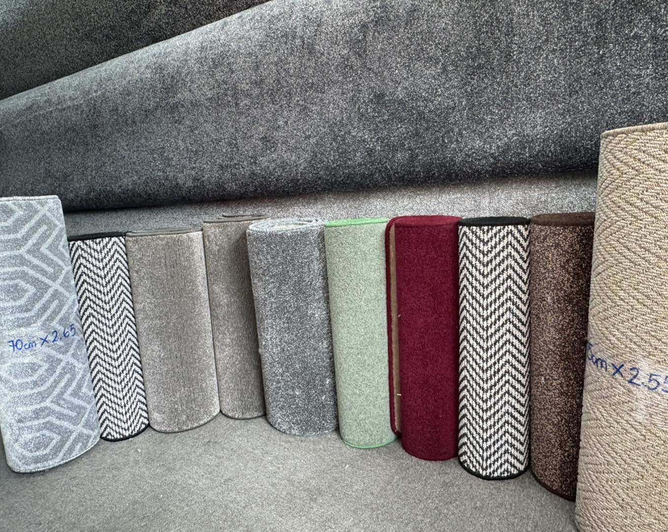 Carpet samples and runners in various colours