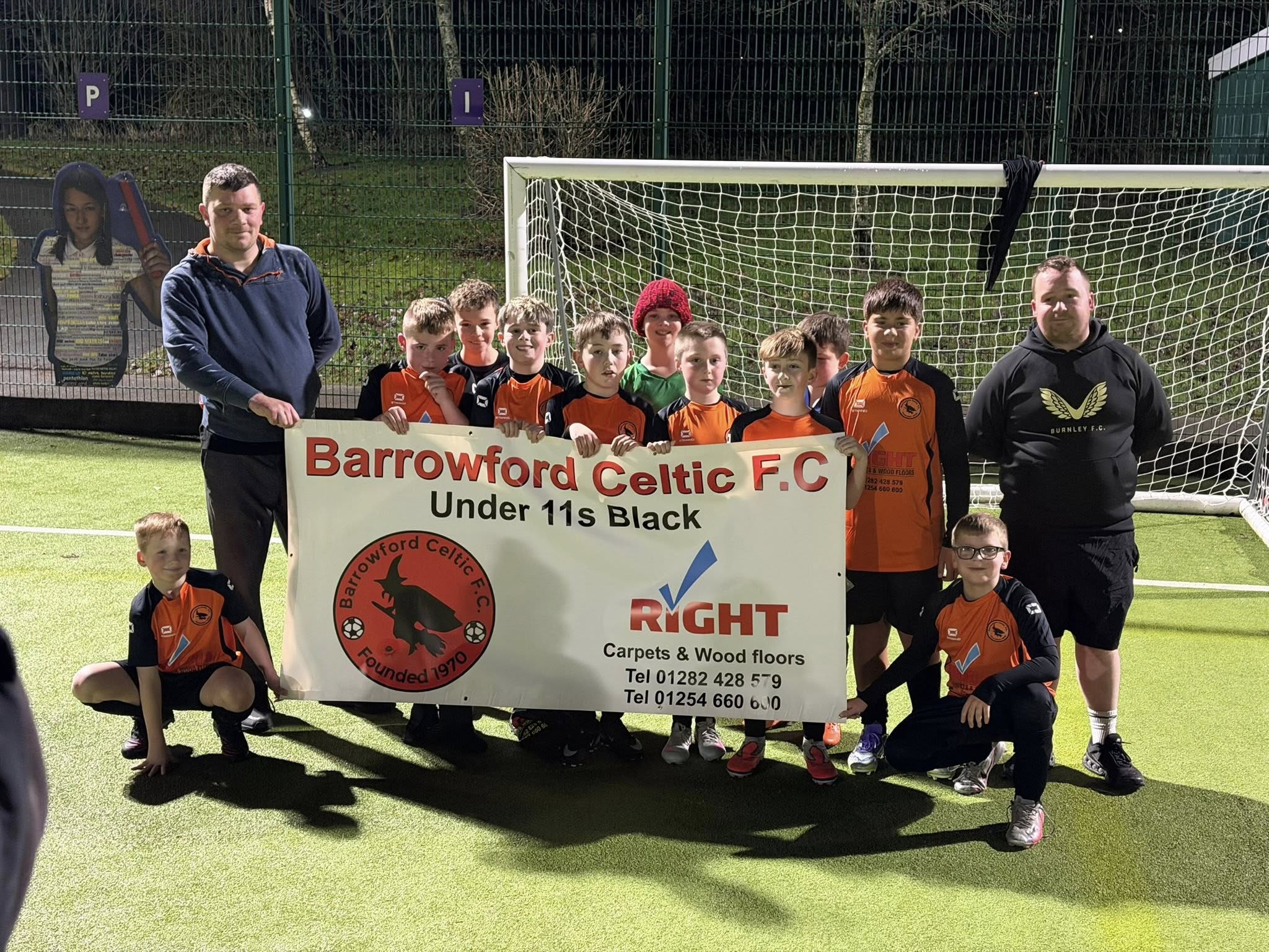 Right Carpets sponsoring Barrowford Celtic FC Under 11s